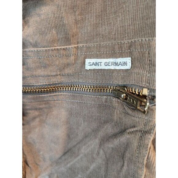 Vintage Saint Germain of Paris Brown Corduroy Jumpsuit S Industrial Mechanic - Picture 2 of 5